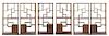 Six Chinese Jichimu Wood Treasures Cases, Duobaoge Height of each 71 x width 36 x depth 11 inches.