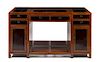 * A Chinese Mixed-Wood Partner's Desk Height 34 x width 60 1/2 x depth 30 1/4 inches.
