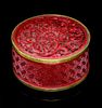 A Small Cinnabar Lacquer Box and Cover Diameter 2 inches.