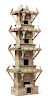 * A Large and Impressive Green Glazed Pottery Model of Five Section Watchtower Height 38 inches.