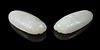 Two White Jade Figures of Cicadas Length of each 2 inches.