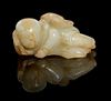 A Pale Celadon Jade Toggle Length 2 5/8 inches.