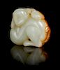 A Pale Celadon Carved Jade Toggle Height 1 5/8 inches.