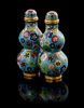 A Cloisonne Enamel Double Snuff Bottle Height 2 5/8 inches.