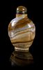 * A Banded Agate Snuff Bottle Height 3 1/2 inches.