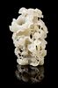 * A Chinese Pierce Carved White Jade Double Vase Height 7 inches.