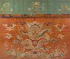 * A Chinese Embroidered Silk Panel Height 32 1/2 x width 39 inches.