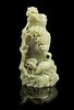* A Chinese Mottled Celadon Jade Vase and Cover Height 8 1/2 inches.