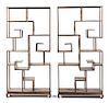 * A Pair of Chinese Jichimu Display Cabinets, Duobaoge Height 69 inches.