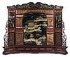 * A Chinese Embellished Gilt, Red and Black Lacquered Floor Screen Height 96 1/2 x width 119 inches.