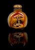 * A Chinese Carved Agate Snuff Bottle Height 2 3/4 inches.