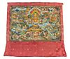 A Tibetan Thangka Height of mage 23 1/2 x width 31 1/2 inches.