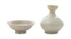 * Two Korean White Glazed Porcelain Articles Height of first 4 1/4 inches.