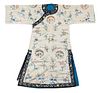 * A Chinese Embroidered Silk Lady's Robe Length 52 inches.
