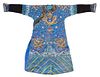 * A Chinese Embroidered Silk Dragon Robe, Jifu Length 54 1/2 inches.