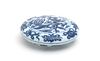 A Blue and White Porcelain Circular Seal Paste Box and Cover Diameter 4 1/2 inches.