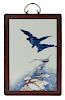 A Blue, White and Underglazed Red Porcelain Plaque Height of porcelain 14 3/8 x width 9 3/8 inches.