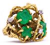 18 kt gold Ring with 5.05 Cts in Emerald & Diamonds
