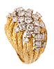 Kutchinsky 1972 London 18 kt gold & platinum ring with 1.82 Ctw VS diamonds