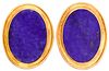 Wander France Mid-century 18 kt gold earrings with lapis lazuli