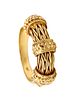 Zolotas Greece vintage Braided ring band in textured 18 kt gold