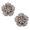 5.20 Carats Diamonds Art Deco Platinum Flower Earrings