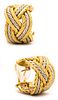 Buccellati Milano hoops earrings in 18 kt yellow & white gold