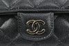 CHANEL BLACK QUILTED CAVIAR MINI CLASSIC FLAP GOLD CHAIN BAG