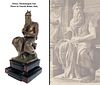 19th C. Bronze Figure of The Seated Moses, Signed "F. Barbedienne