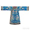 Woman's Blue Embroidered Robe