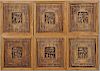 Six Carved Wood Architectural Panels