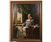 ARTHUR ROBERTS "PONDERING LADY" OIL PAINTING 1846