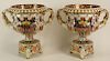 Pair of Porcelain 'Japan' Pattern Warwick Wine Coolers Attributed to Bloor Derby, Ornate Motif.