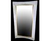 CONTEMPORARY CURVED COWHIDE FRAMED BEVELED MIRROR
