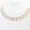 Fifty-Two (52) Inch 18 Karat Rose Gold and Multi Color Sapphire Necklace.
