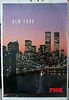 TWA POSTER TRANS WORLD AIRLINES NEW YORK Twin Towers ORIGINAL 1980-90'S