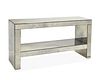 A contemporary mirrored glass console table