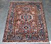 Antique And Finely Hand Woven Heriz Style Carpet