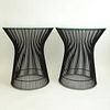 Pair Warren Platner for Knoll Metal and Glass End Tables.