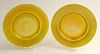 Pair of Antique Tiffany Favrile Iridescent Glass Plates. Signed L.C.T.