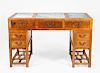 CHINESE HARDWOOD AND MARBLE SCHOLAR'S DESK
