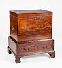 GEORGE III INLAID MAHOGANY CELLARETTE, FITTED AS A HUMIDOR