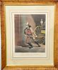 Currier & Ives after Louis Maurer 
Set of four hand colored lithographs 
The American Fireman 
(1) Always Ready 
sight size 19 1/2" ...