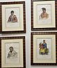 Thomas McKenny and James Hall 
Set of four hand colored lithograph 
The History of Indian Tribes of North America 
(1) A-Chippeway-W...