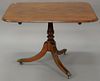 Regency mahogany tilt top breakfast table. 
ht. 28 in.; top: 33 1/2" x 40 1/4"