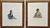 Thomas McKenny and James Hall 
Set of four hand colored lithograph 
The History of Indian Tribes of North America 
(1) Se-Quo-yah 
s...