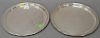 Tiffany & Co. pair of sterling silver round serving plates marked Tiffany & Co. Makers, no monogram. 
dia. 12 in.; 48.5 t oz.