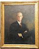 Charles J. Fox (20th Century) 
Portrait of Duncan Struthers (1884-1926) 
oil on canvas 
signed lower right CJ Fox  
35 1/2" x 27 1/2...