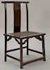 Oriental Ming hardwood side chair with caned seat, 18th/19th century or earlier.