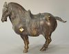 Bronze Chinese horse with saddle. 
ht. 11 1/2 in.; wd. 13 in.